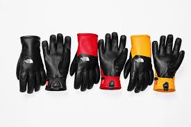 2017 supreme tnf leather gloves