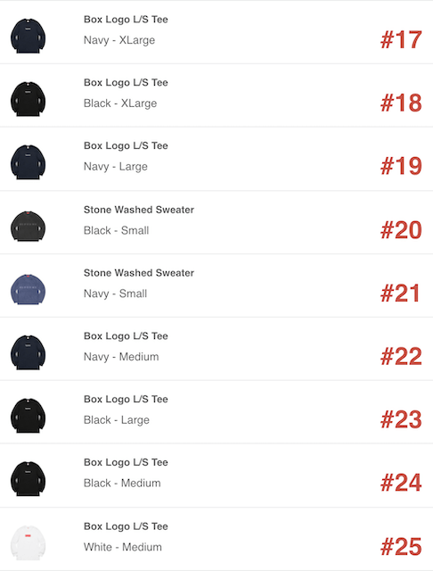 SUPREME 2020AW WEEK7 SELL OUT TIMES