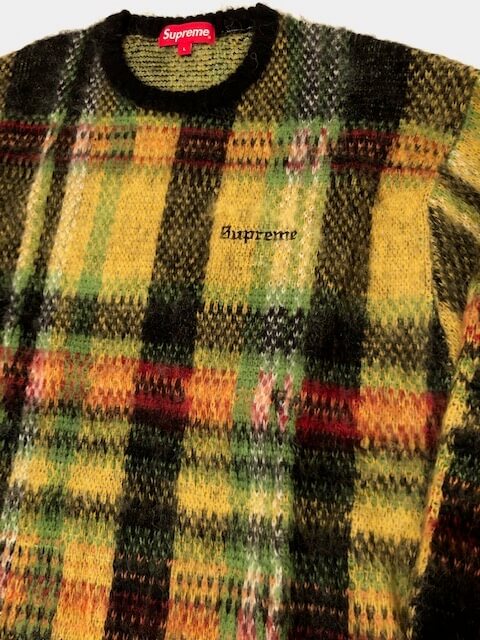 supreme brushed plaid sweater black 20AW | www 