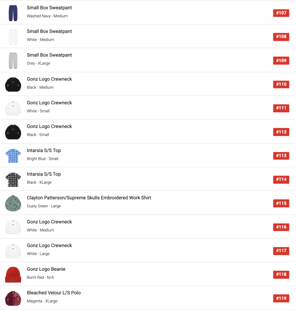 SUPREME 2021SS WEEK7 SELL OUT TIMES