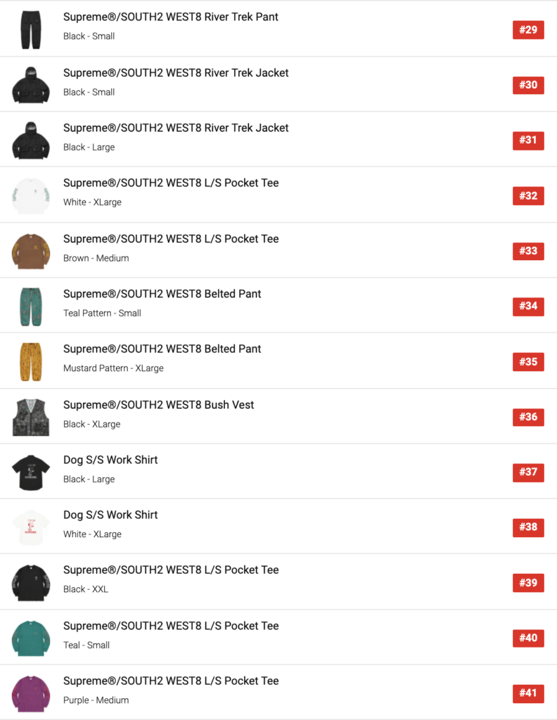 SUPREME 2021SS WEEK9 SELL OUT TIMES