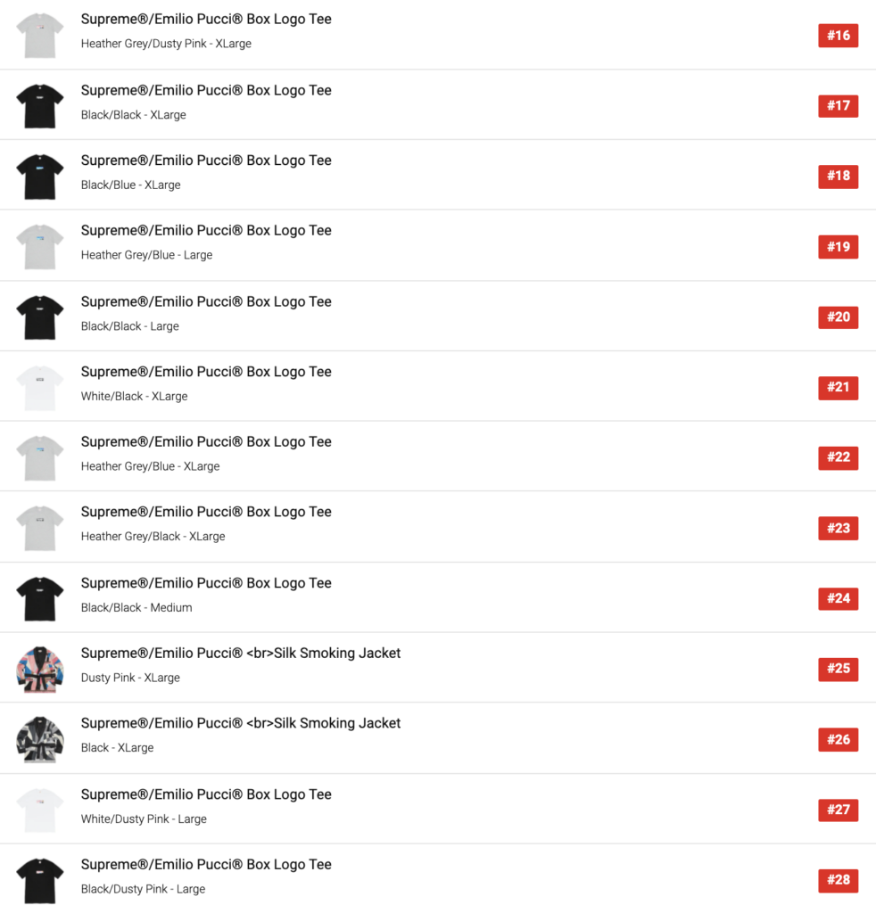 SUPREME 2021SS WEEK16 SELL OUT TIMES